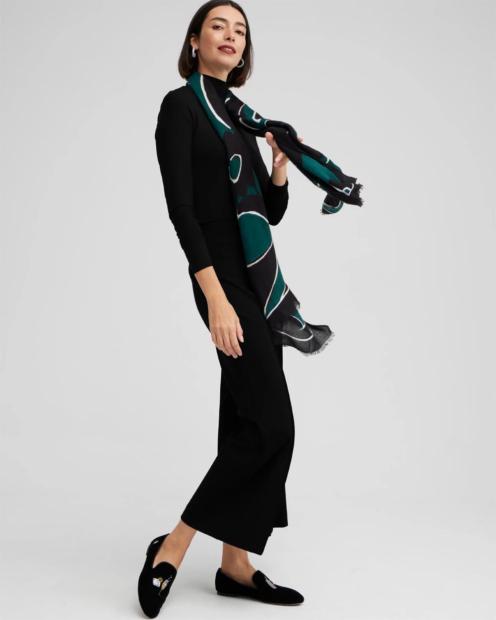 ★CHICKS★ Dot Layered Tea Charcoal 5013686431 Touch of Cool™ Layering Tee | Chico's